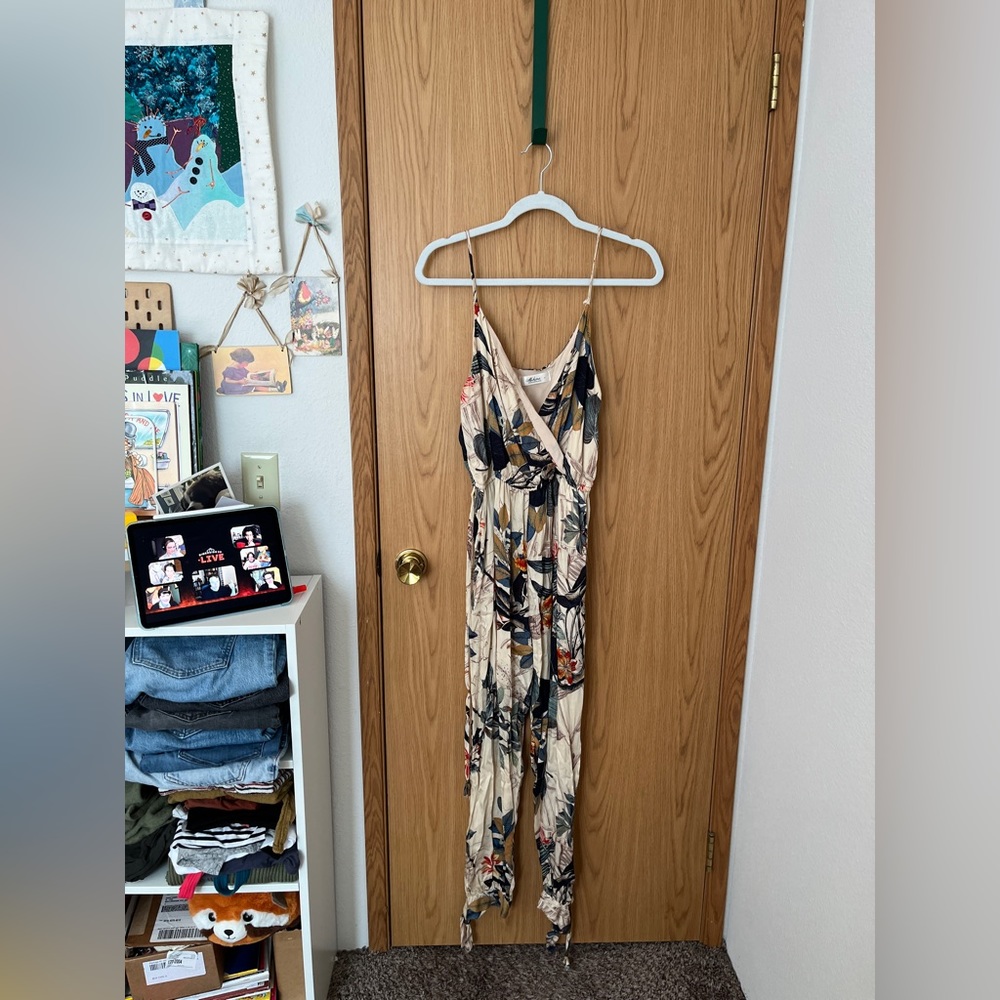 Mahina | tropical floral crop jumpsuit